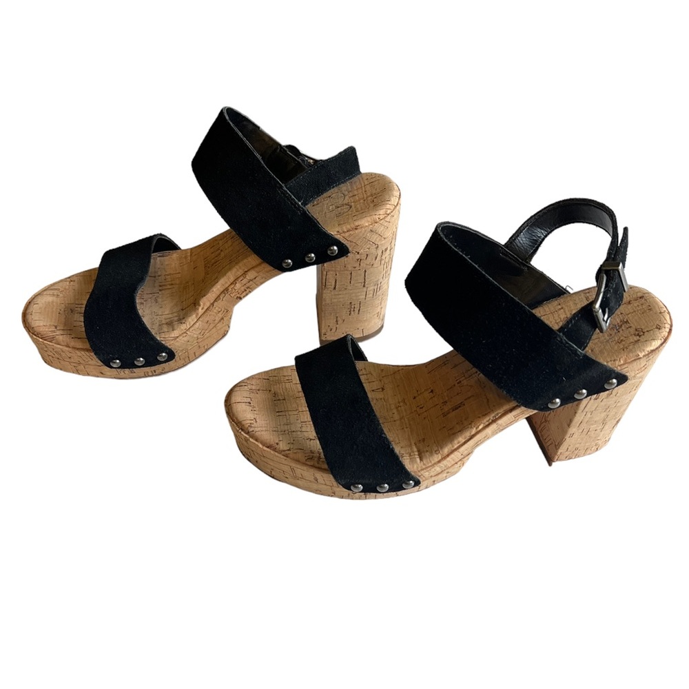 Jessica Simpson Black Suede Cork Heels